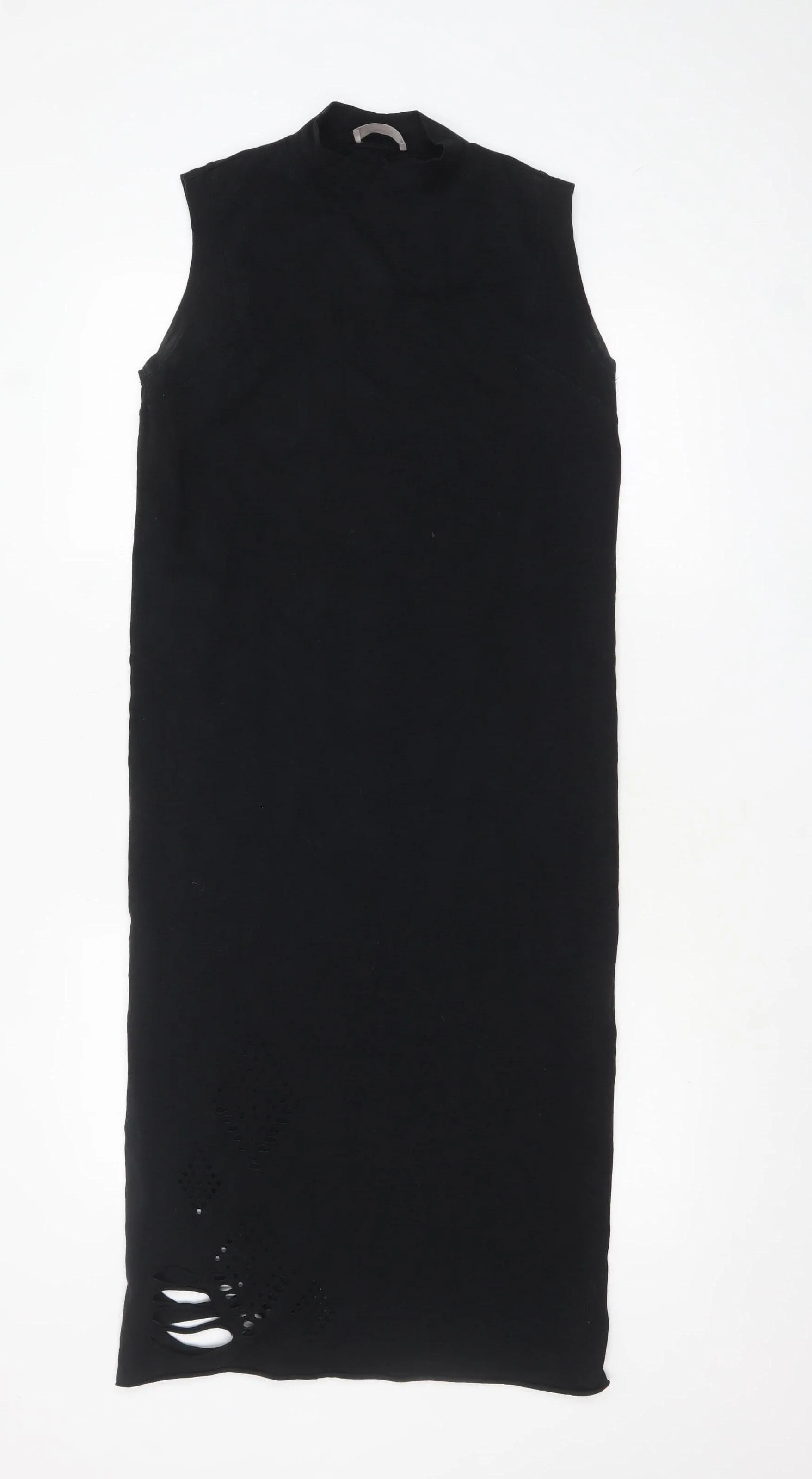 Label Lab Women Black Size 10 Sleeveless Long Bodycon Dress