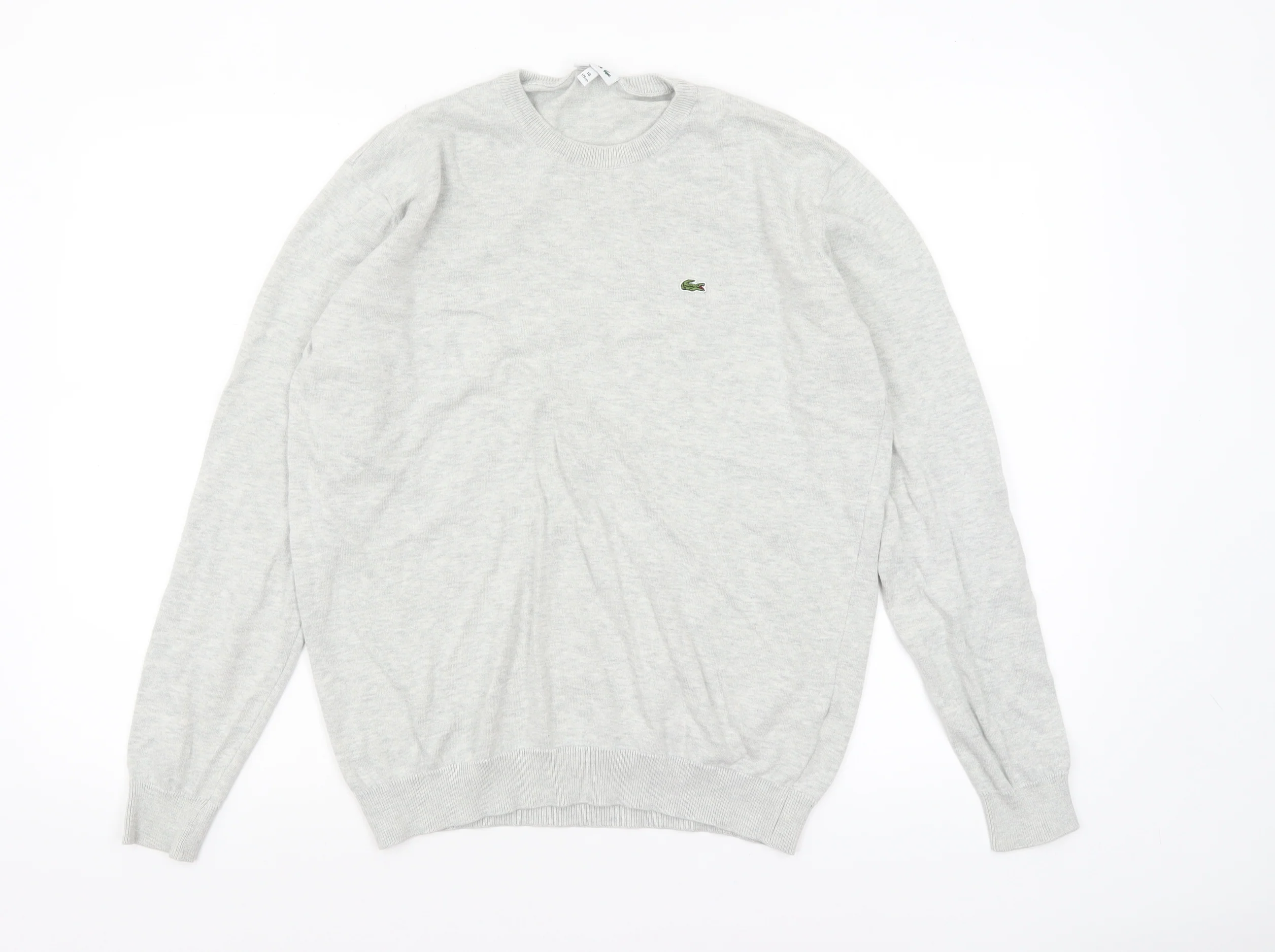 Lacoste Boys Grey Cotton Crew Neck Pullover Jumper Size 16 Years