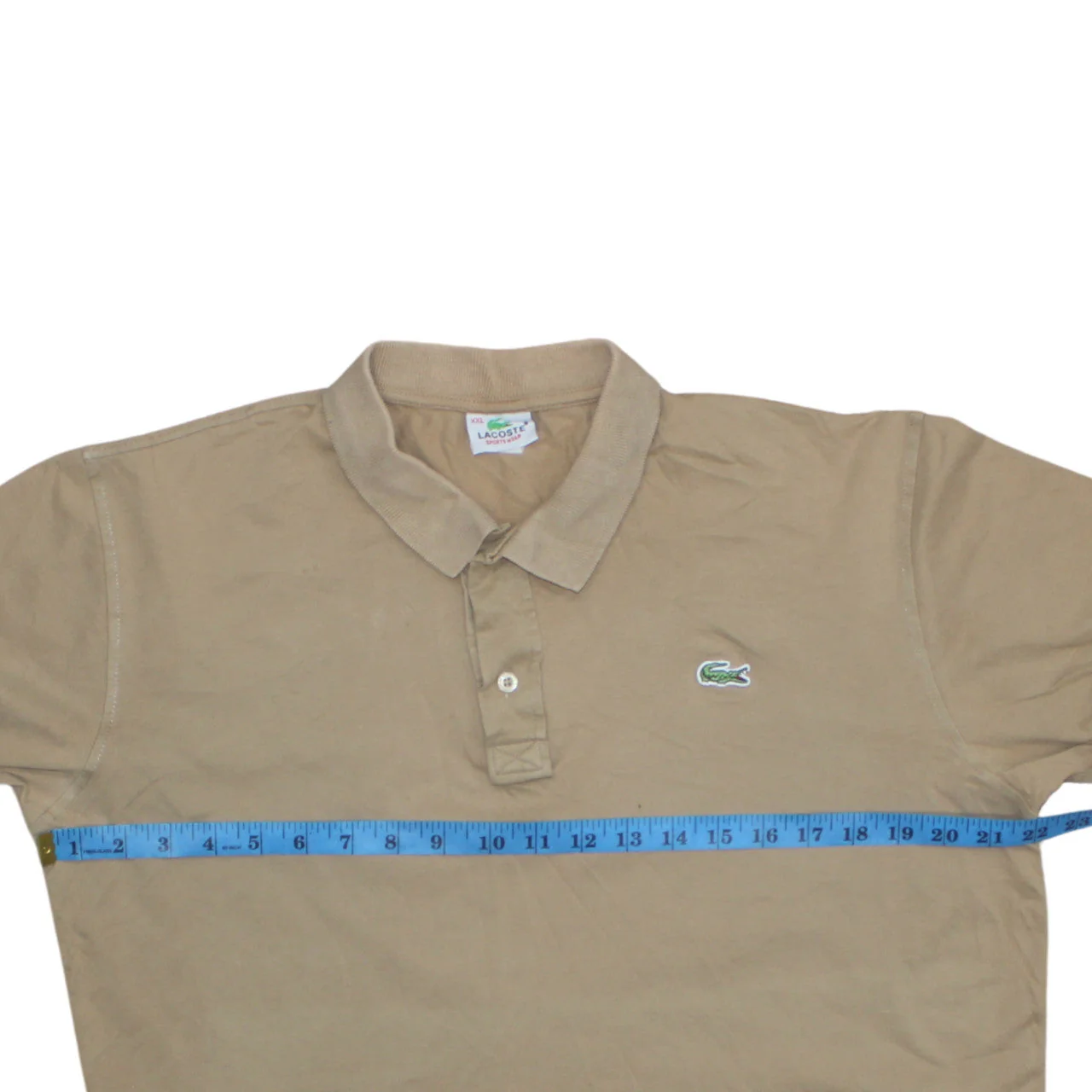 Lacoste Men’s Beige 2XL Short Sleeve Cotton Stretch Polo Shirt - Image 3