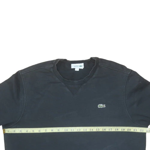 Lacoste Men’s Black Cotton Crew Neck Sweatshirt Size L - Image 2