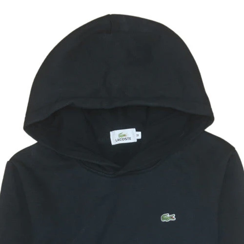 Lacoste Men’s Black Cotton Pullover Hoodie M Classic Logo - Image 7
