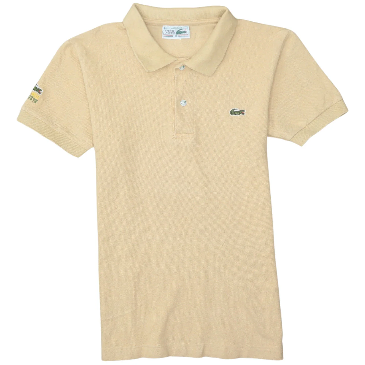 Lacoste Men's Beige Vintage Cotton Polo Shirt M Short Sleeve
