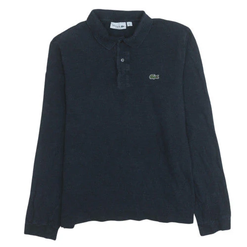 Lacoste Men's Black Long Sleeve Classic Fit Cotton Polo Shirt L