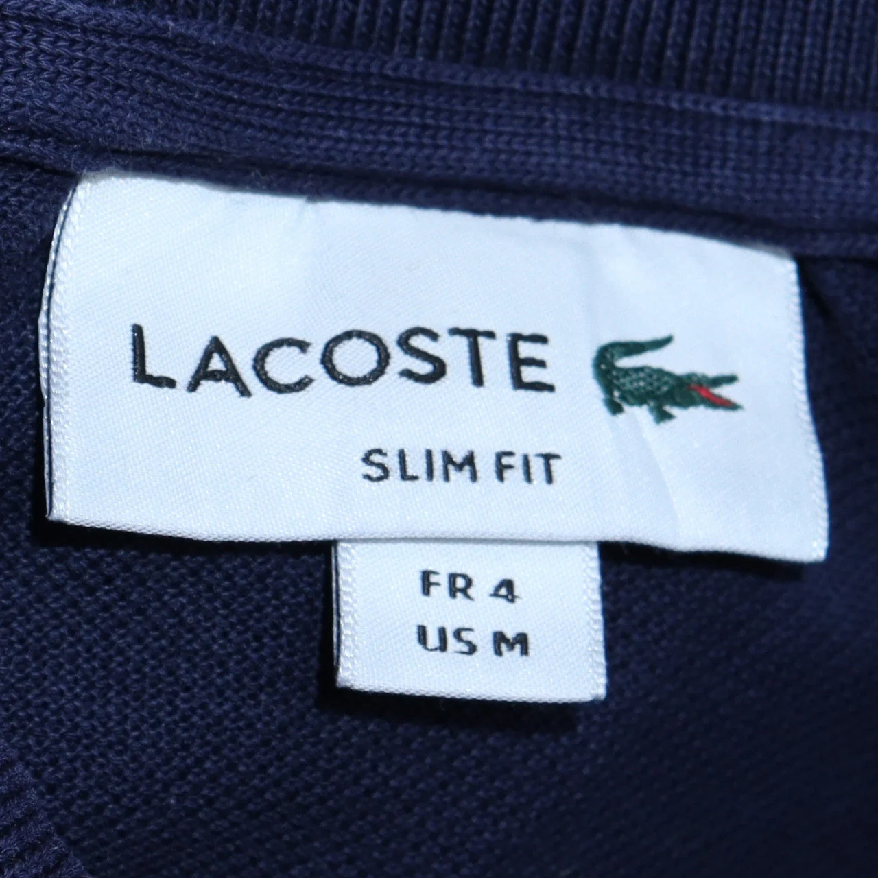 Lacoste Men's Blue Slim Fit Cotton Short Sleeve Polo Shirt M - Image 5