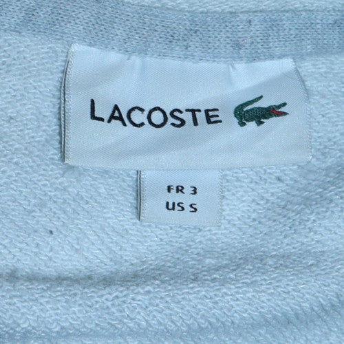 Lacoste Mens Grey Pullover Hoodie S Logo Fleece Sweatshirt - Image 6