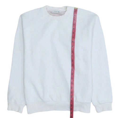 Lacoste Men's White Crew Neck Cotton Blend Pullover Sweatshirt M - Image 3