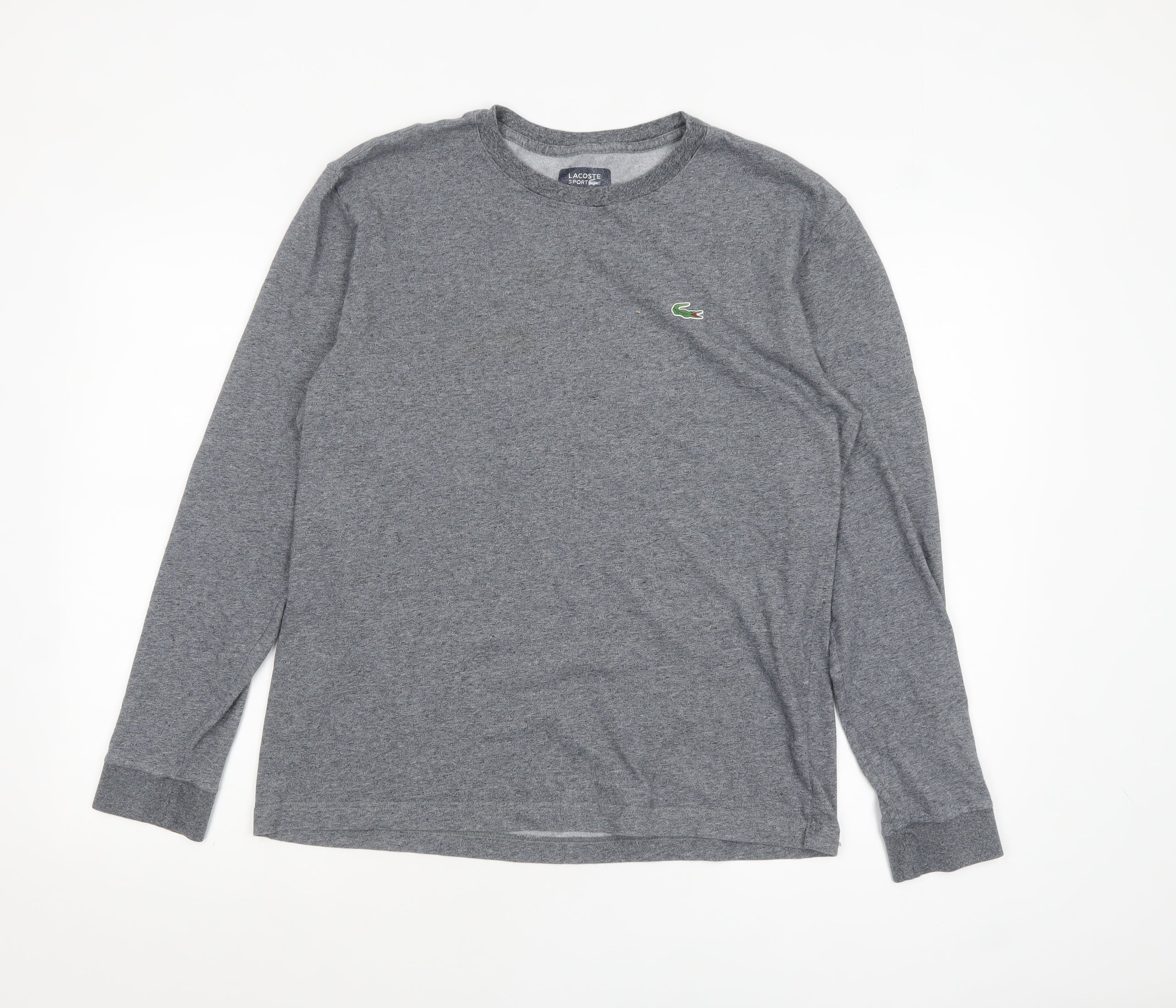 Lacoste Sport Men's Grey Long Sleeve Cotton Top M Regular Fit