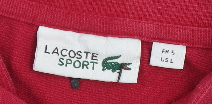 Lacoste Sport Men's Red Cotton Short Sleeve Polo Shirt L - Image 4