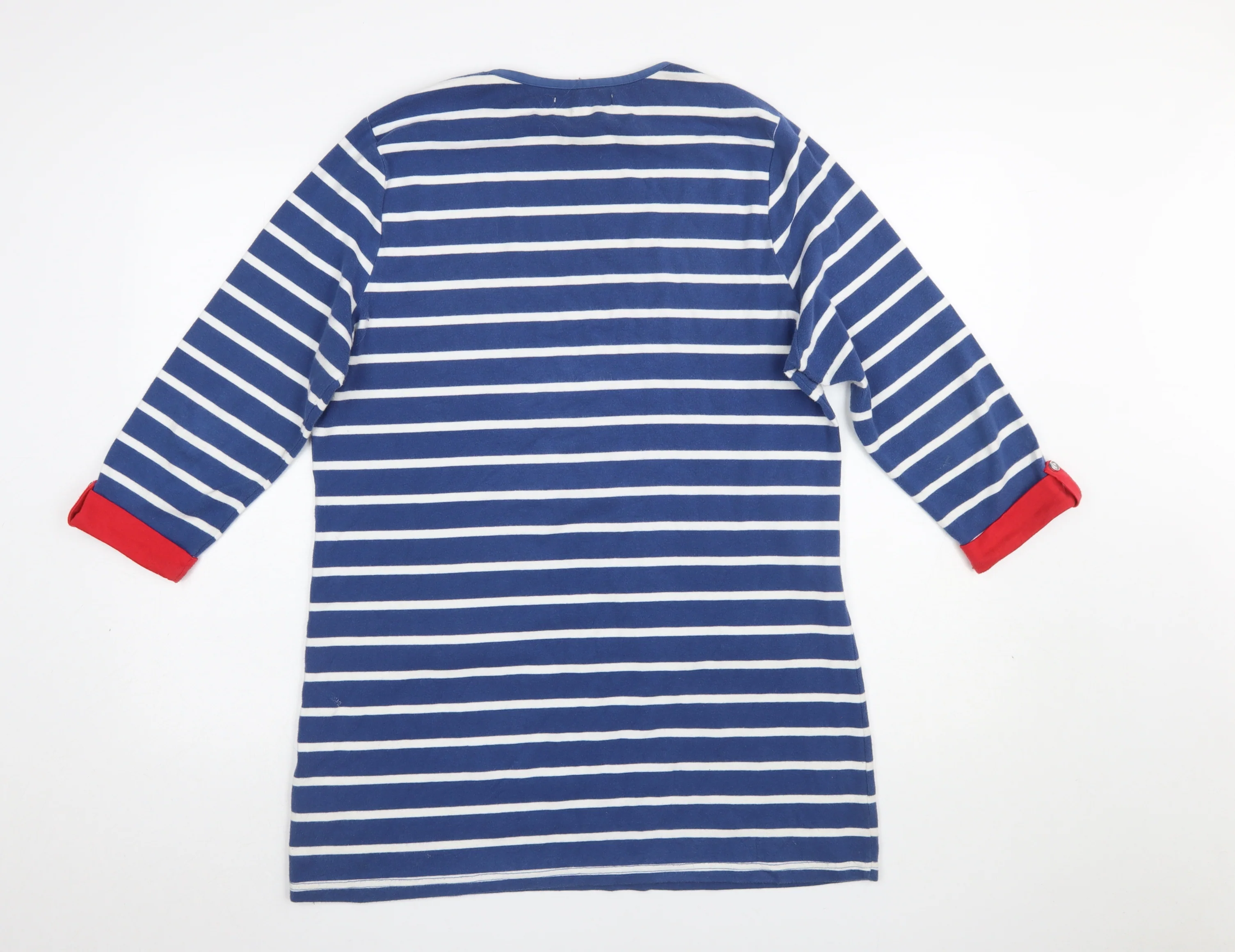 Lakeland Women Blue Striped Shift Dress Size 16 Long Sleeve Nautical - Image 3