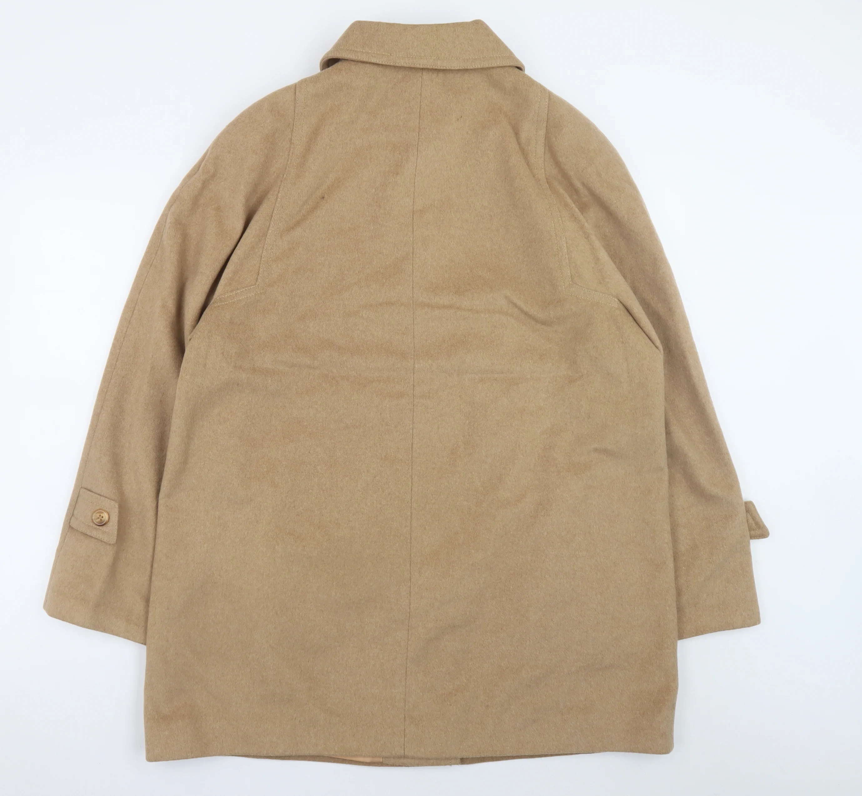 Lampert London Women's Beige Cashmere Wool Overcoat UK 16 Classic Style - Image 3