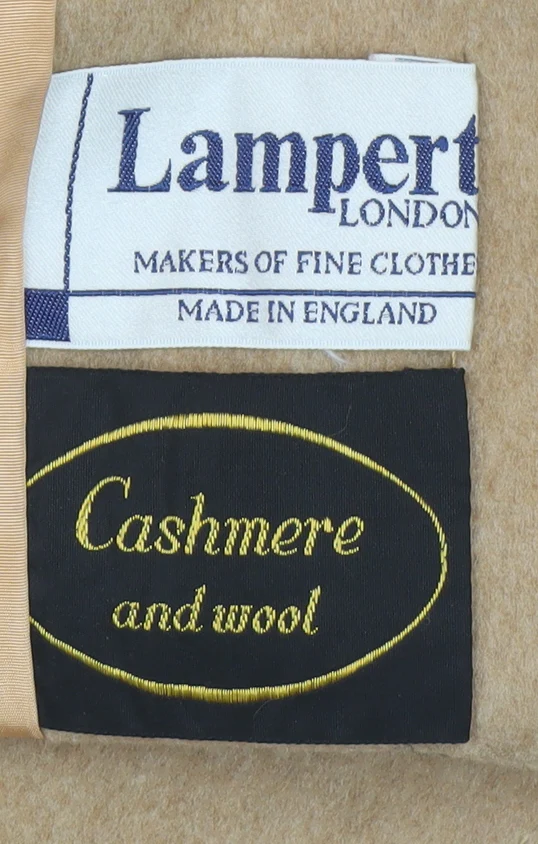 Lampert London Women's Beige Cashmere Wool Overcoat UK 16 Classic Style - Image 5
