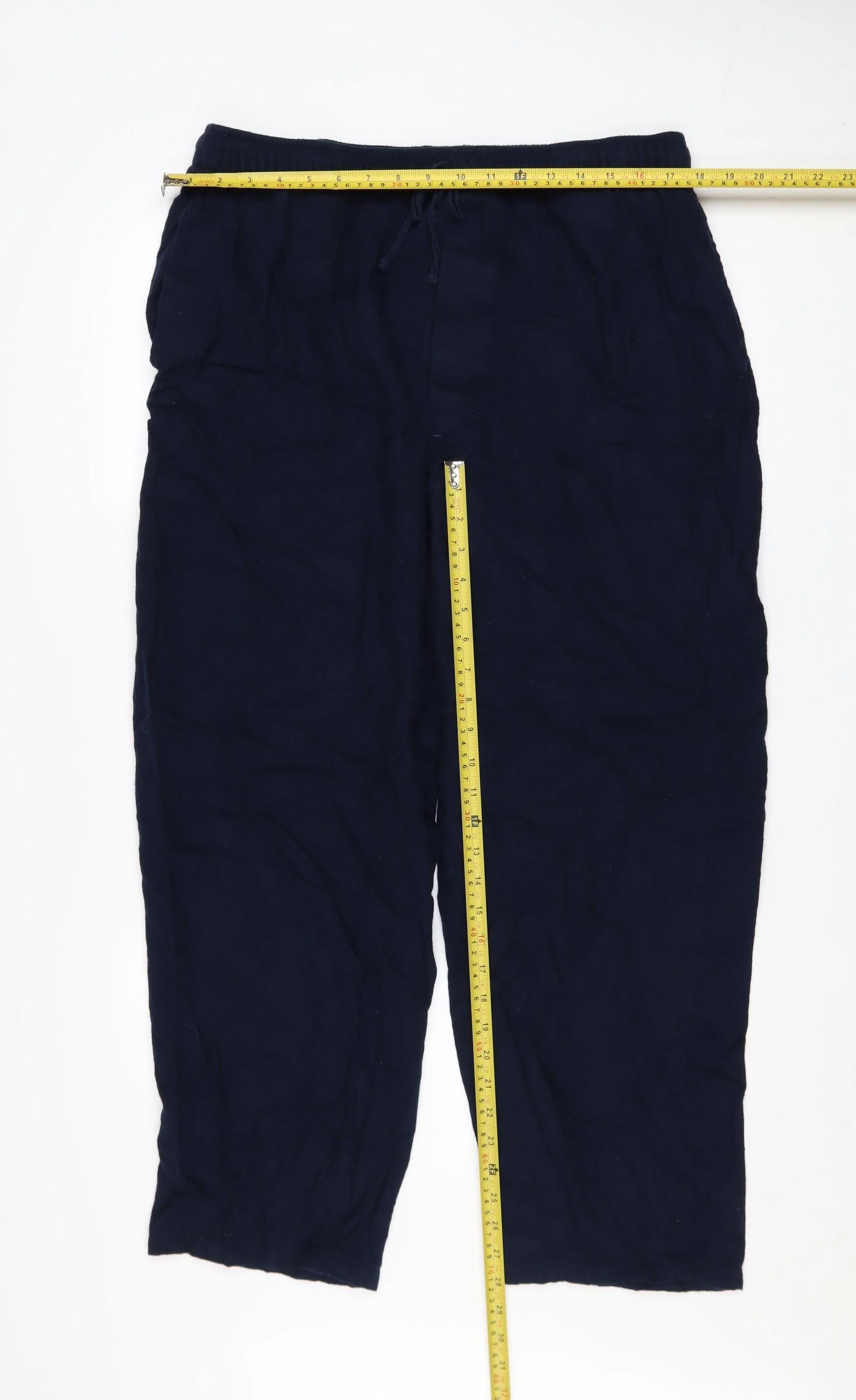 Lands' End Men's Blue Cotton Chino Drawstring Trousers L - Image 2