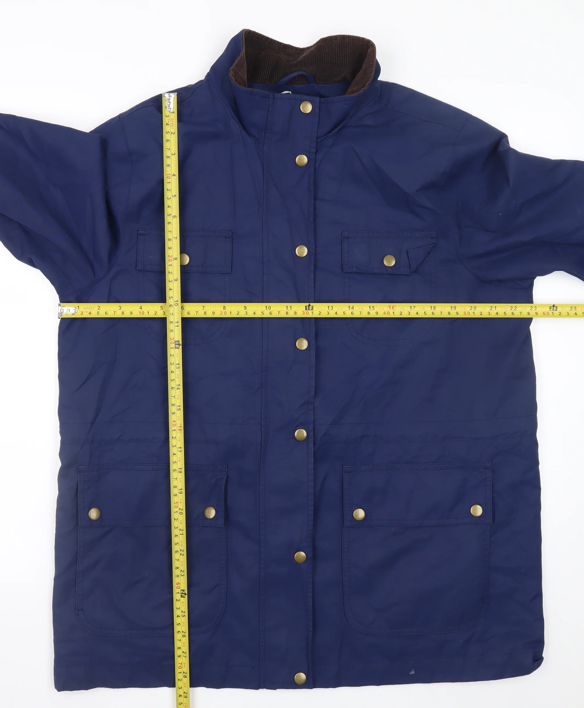 Lands' End Men's Blue Waterproof Cotton Nylon Parka Jacket L - Image 2