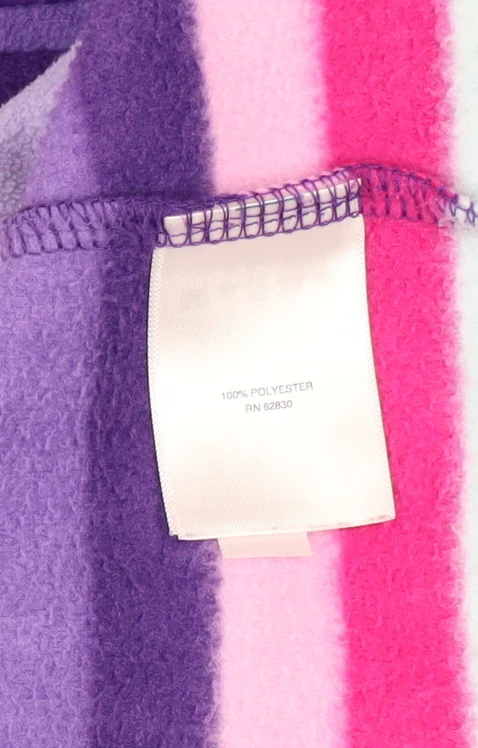 Lands' End Teens Multicoloured Striped Fleece Pullover Sweatshirt L 12-14 - Image 5