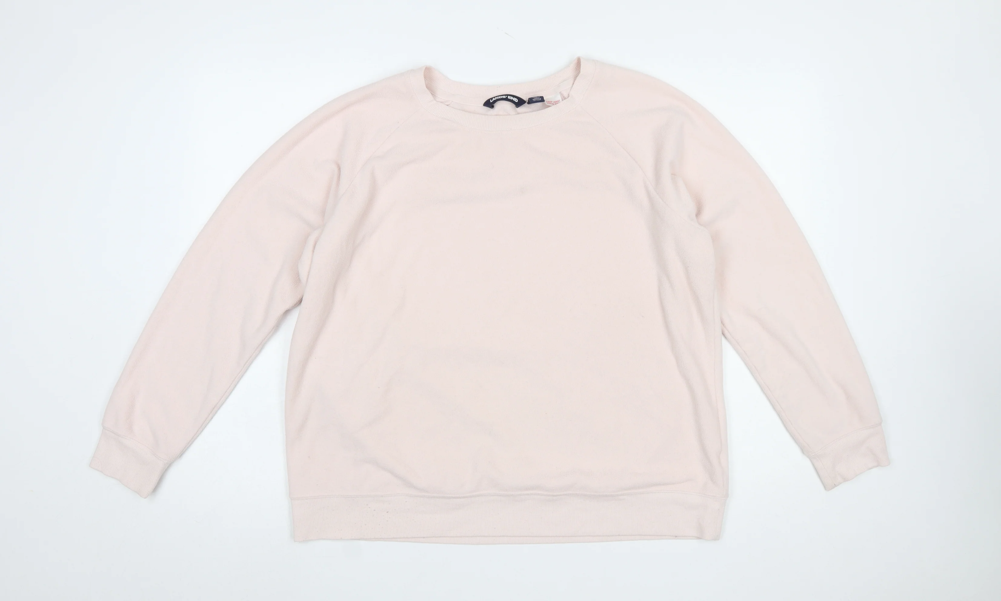 Lands' End Women Beige XL Pullover Sweatshirt Soft Fleece