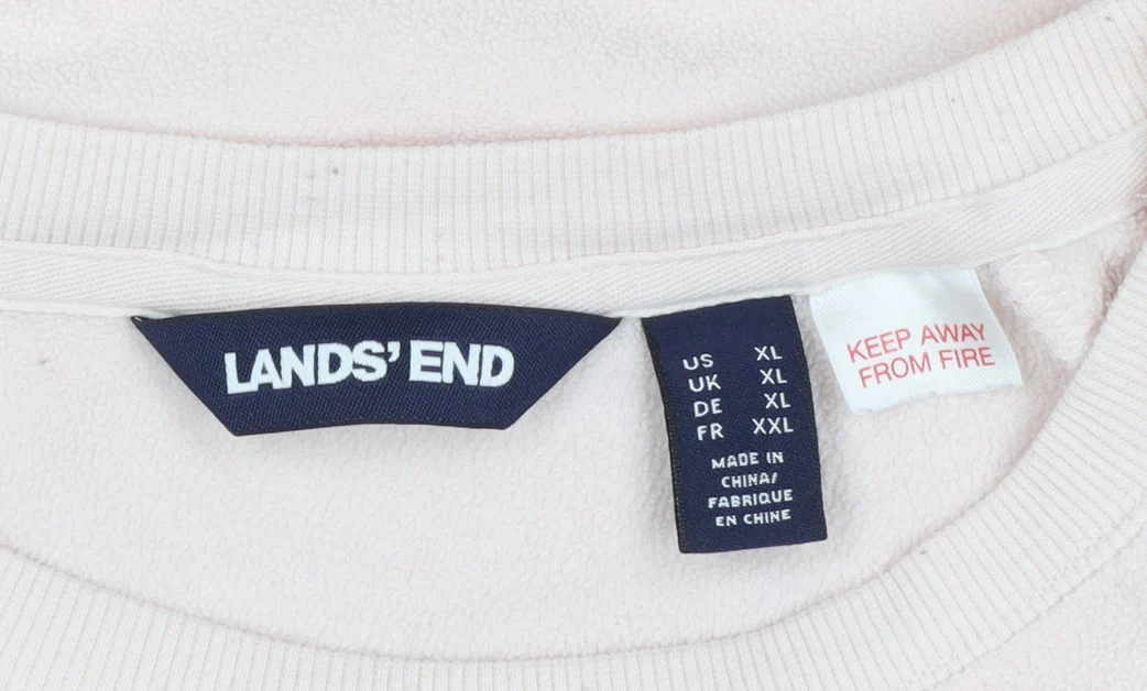 Lands' End Women Beige XL Pullover Sweatshirt Soft Fleece - Image 4