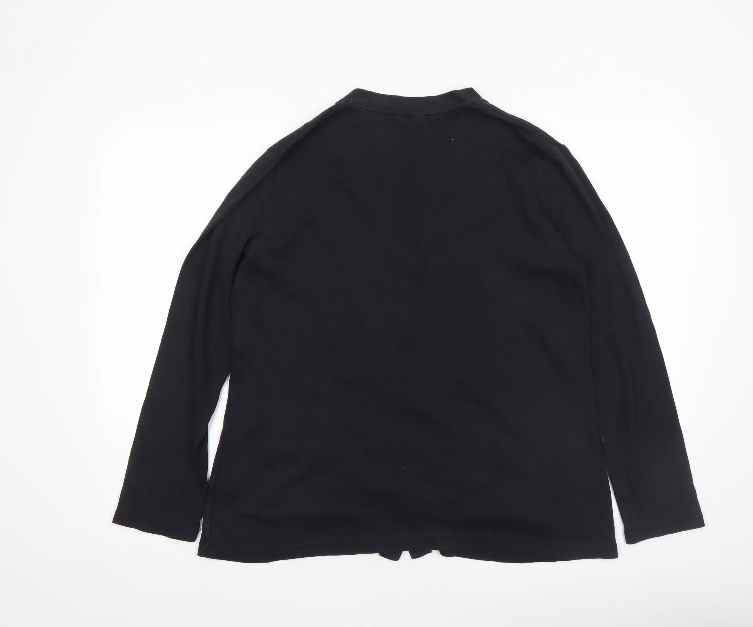 Lands' End Women's Black Small 8 Button-Up Blazer Cotton Blend - Image 3