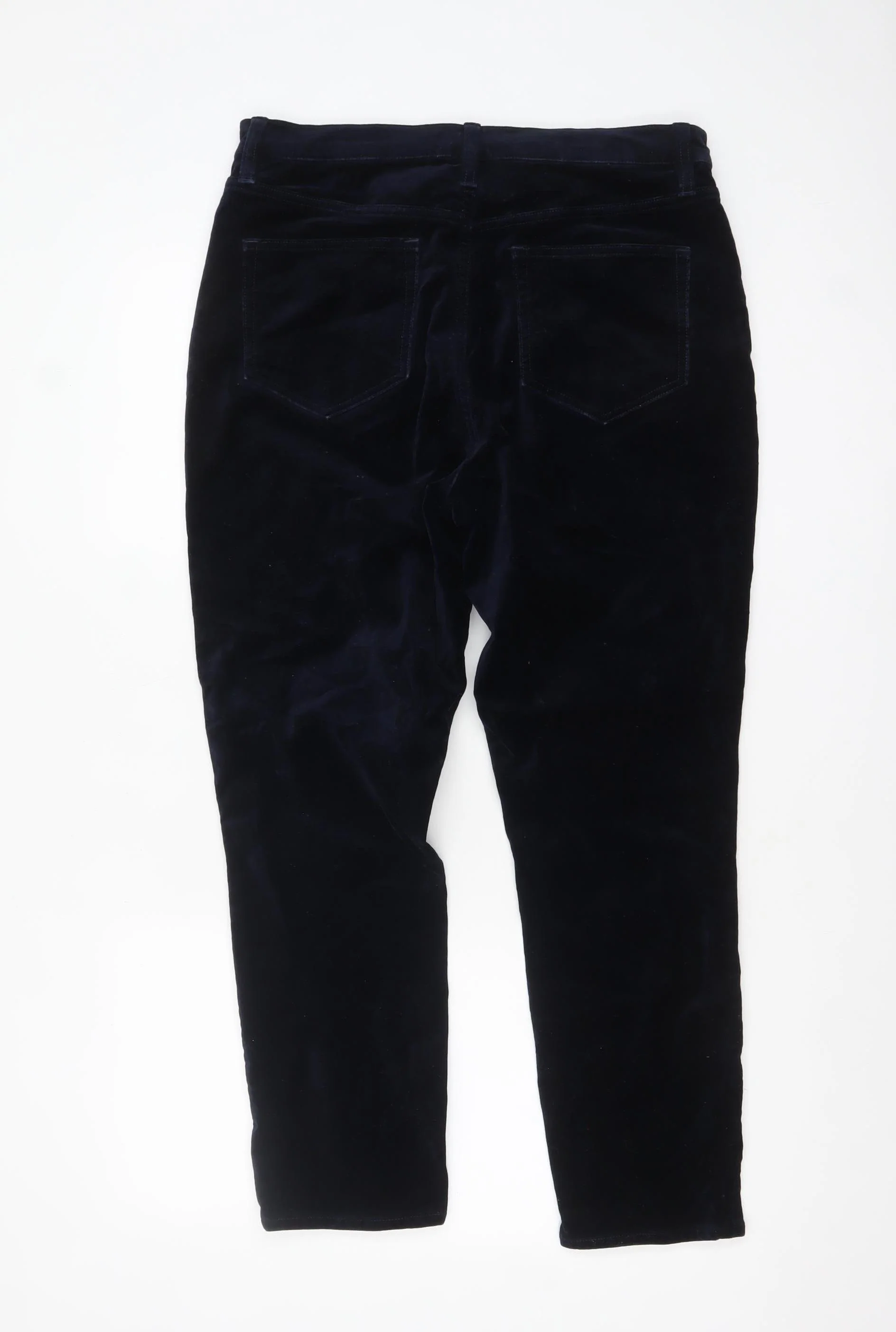Lands' End Womens Blue Velvet Slim Trousers Size 14-16 - Image 3