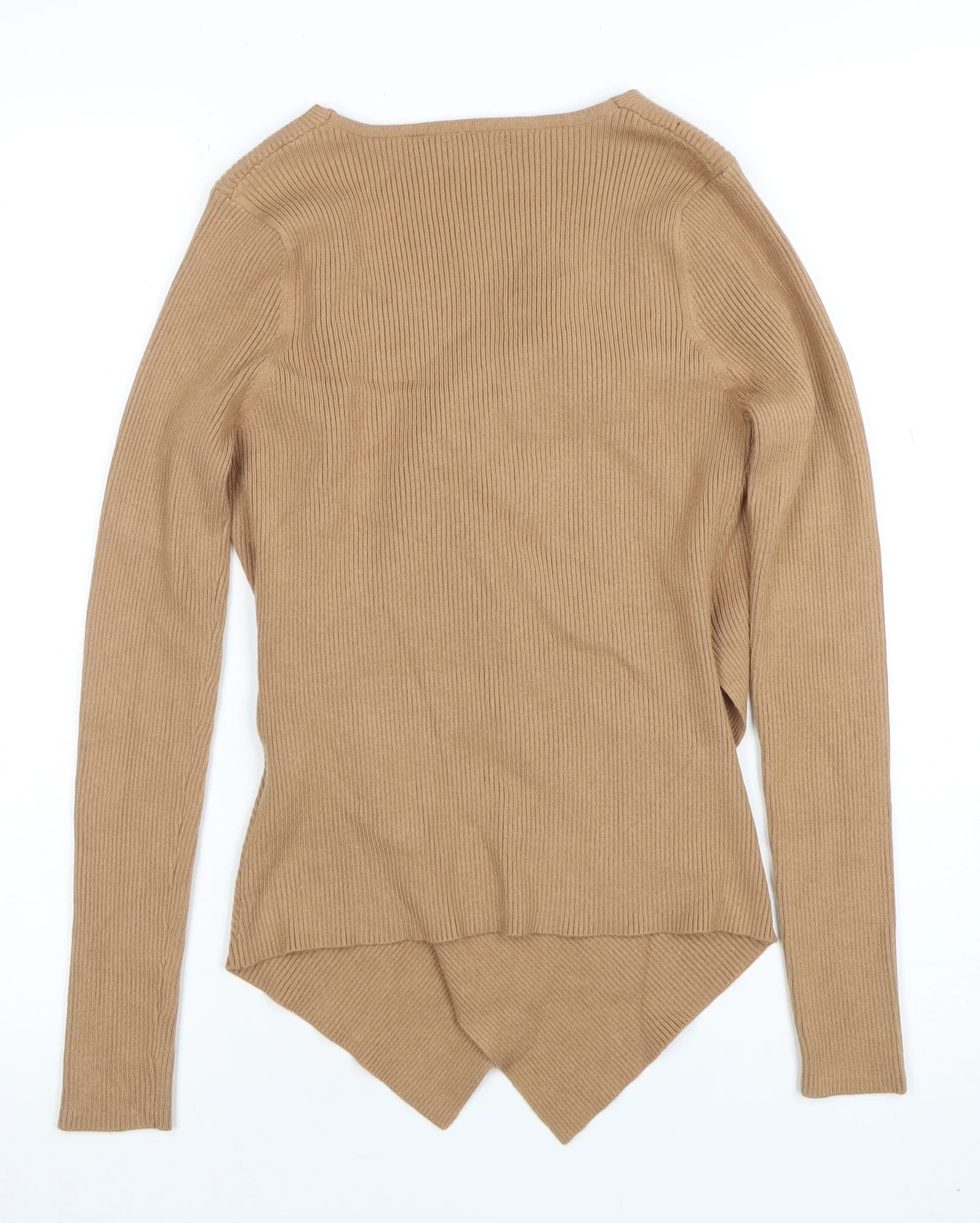 Lascana Women’s Beige Wrap V-Neck Long Sleeve Knit Jumper Size 12 - Image 3