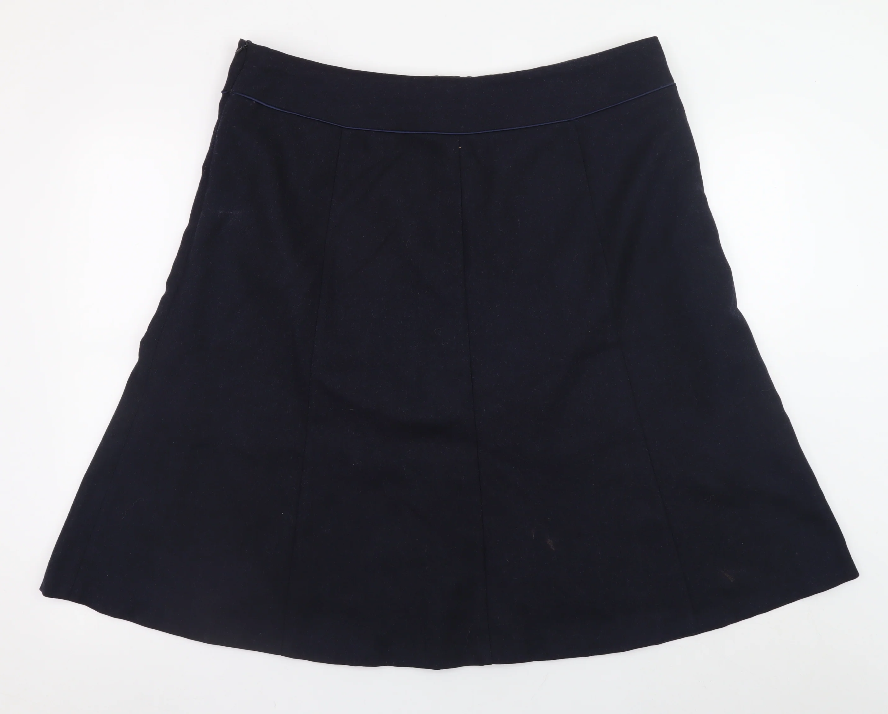 Laura Ashley Women Black Wool A-Line Knee Length Skirt UK18 - Image 3