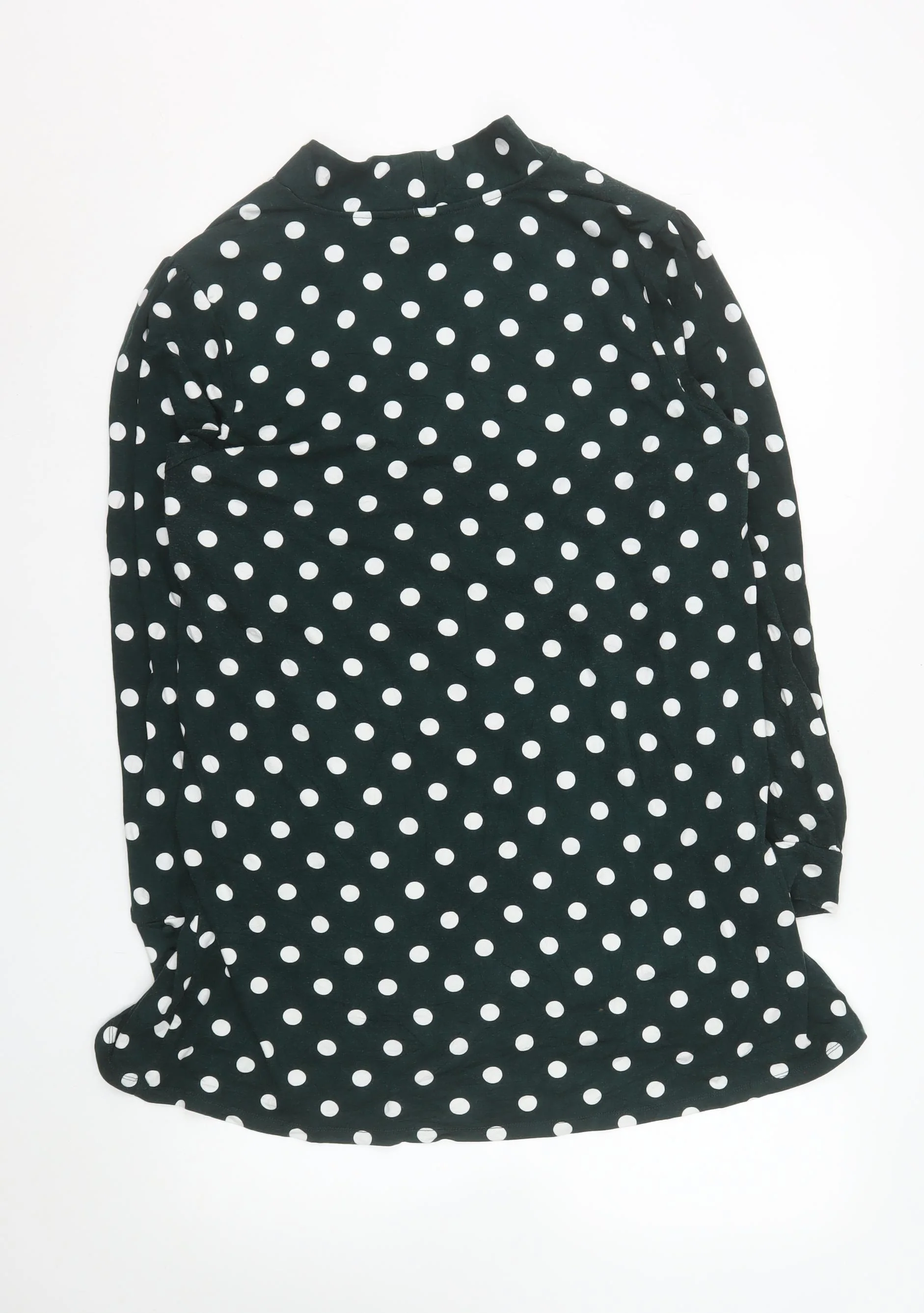 Laura Ashley Women Green Polka Dot Shift Dress Size 18 Long Sleeve - Image 3