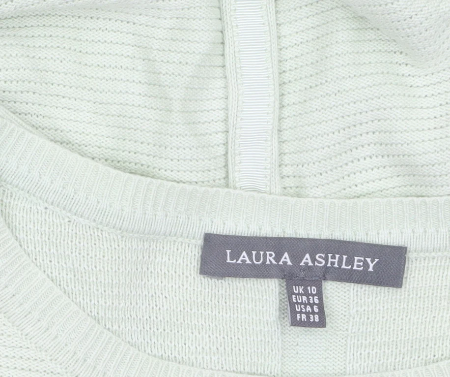 Laura Ashley Women Green Size 10 Crew Neck Lightweight Pullover Jumper - Image 5