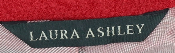 Laura Ashley Women Red Wool Single-Breasted Blazer UK 14 - Image 4
