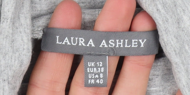 Laura Ashley Women’s Grey Roll Neck Long Sleeve Basic Top Size 12 - Image 4