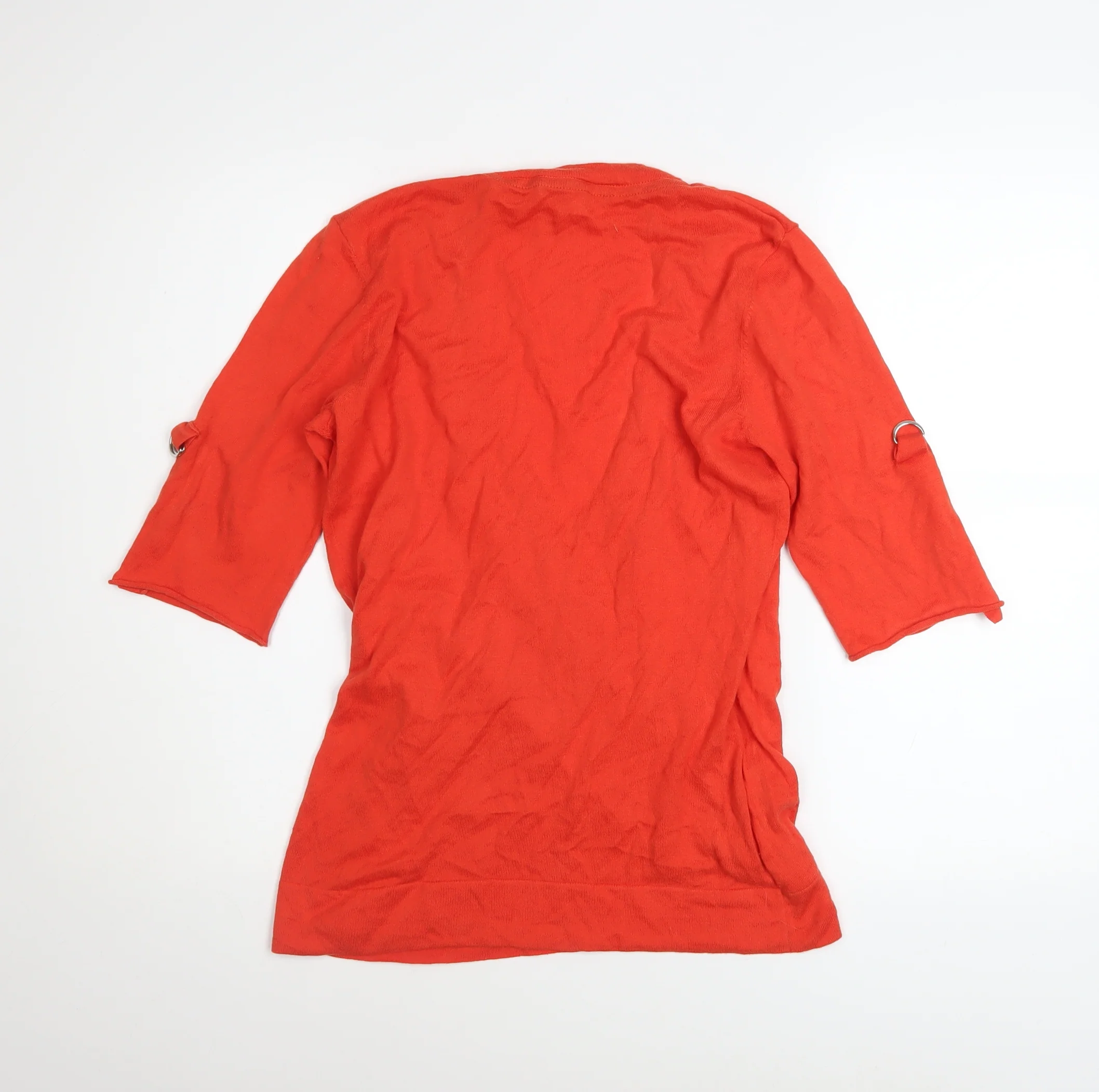 Laura Ashley Women’s Red Wrap Blouse UK 12 Cotton Jersey 3/4 Sleeve - Image 3