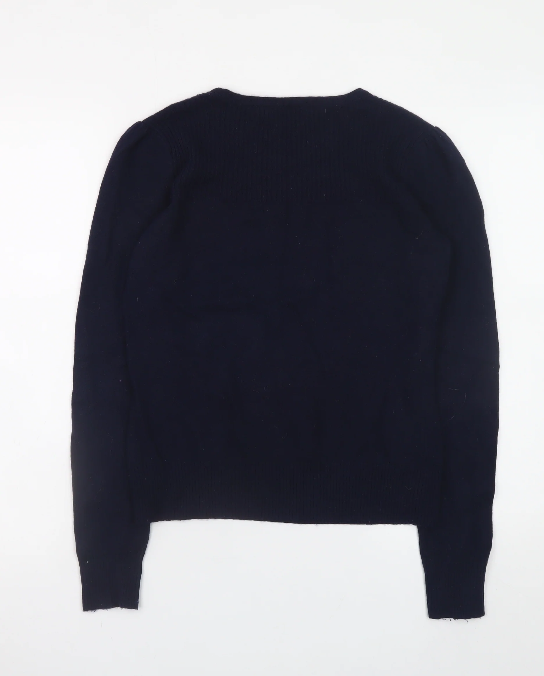 Laura Ashley Women's Blue Cotton Crew Neck Jumper Size 14 - Image 3