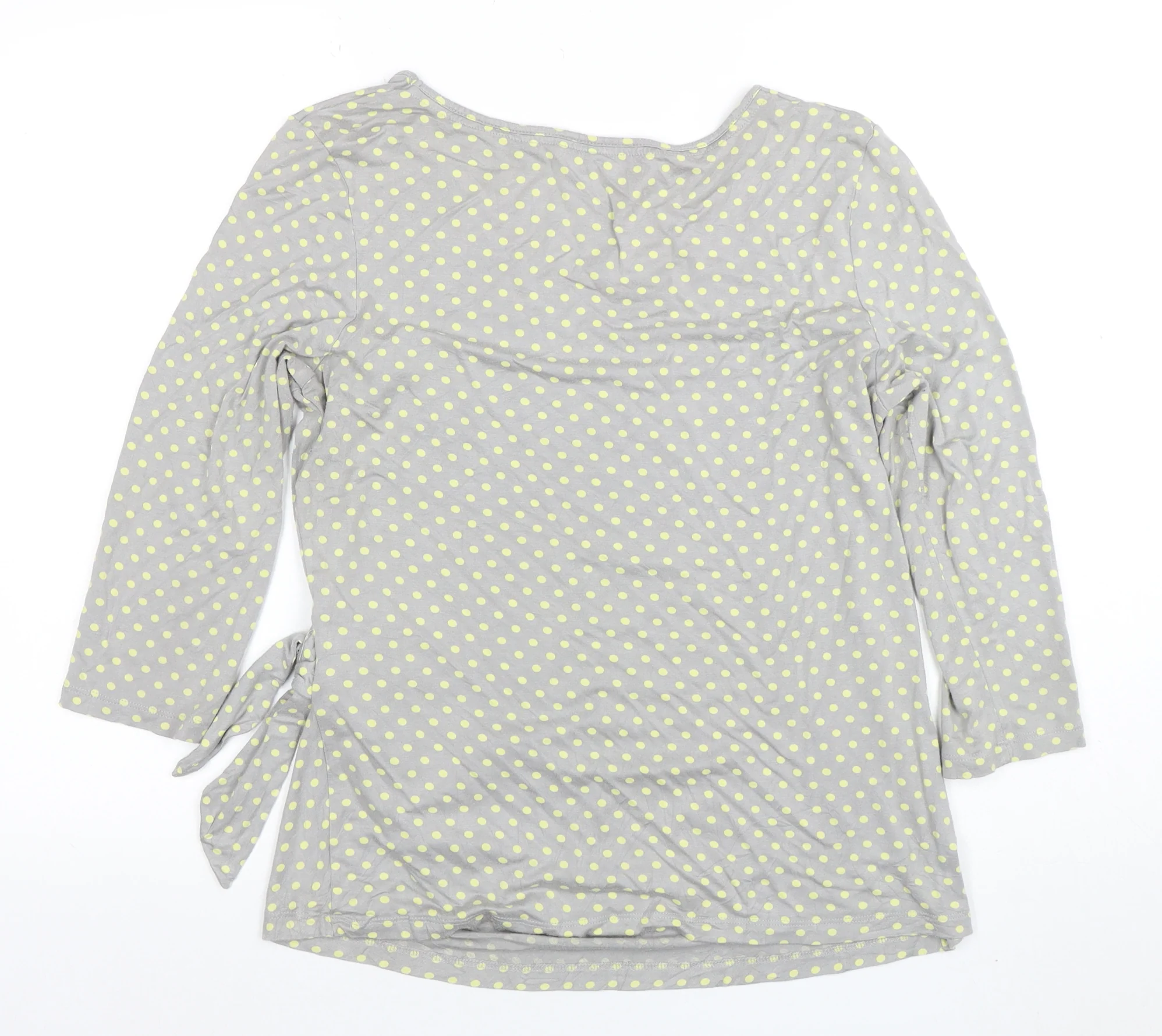Laura Ashley Women's Grey Polka Dot 3/4 Sleeve Jersey Top Size 16 - Image 3
