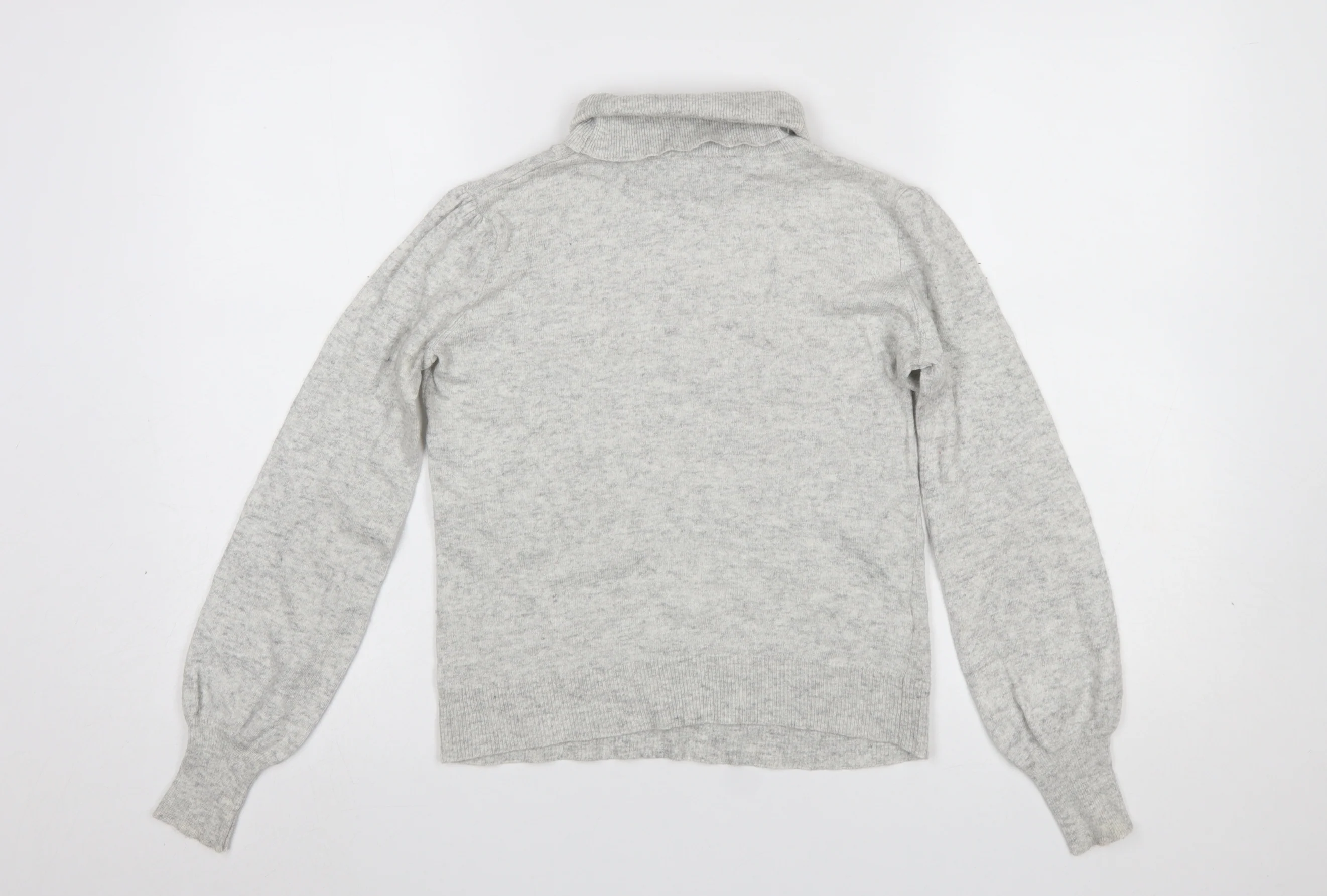 Laura Ashley Womens Grey Roll Neck Jumper UK 8 Long Sleeve Lightweight Knit - Image 3