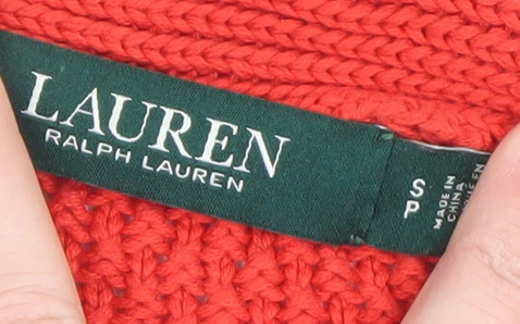 Lauren Ralph Lauren Women Red Cotton Knit Jumper Size S Classic Pullover - Image 4
