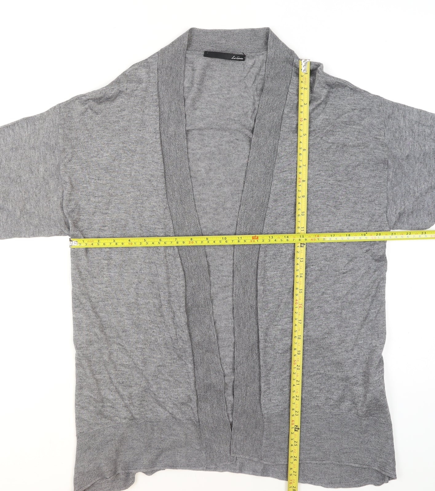 Le Comte Women's Grey 3/4 Sleeve Knit Cardigan Size 12 - Image 2
