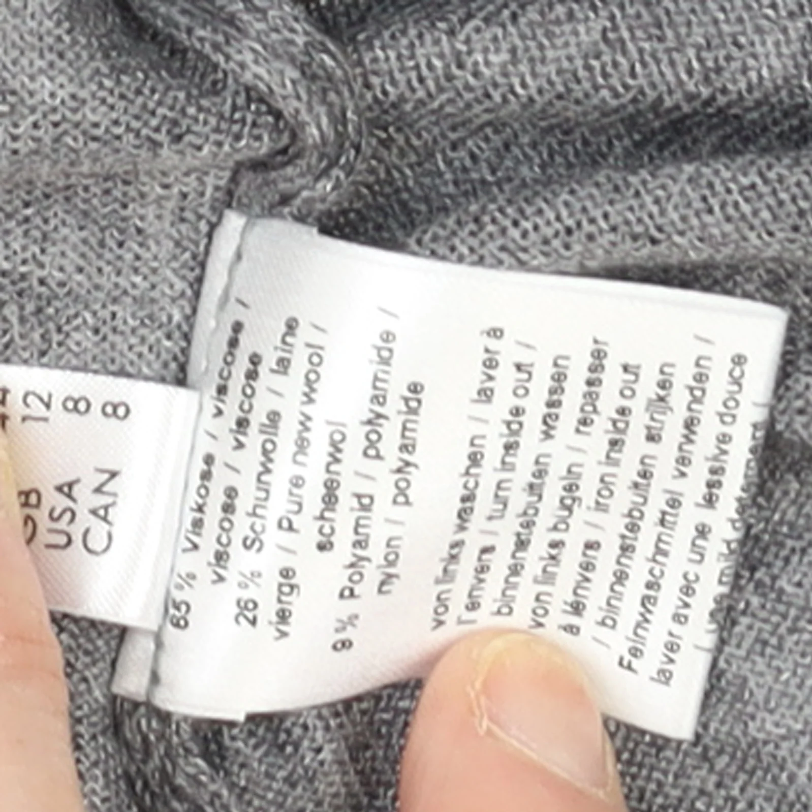 Le Comte Women's Grey 3/4 Sleeve Knit Cardigan Size 12 - Image 4