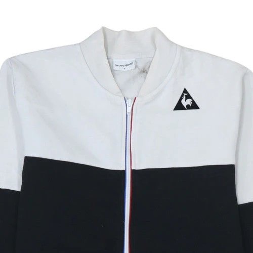Le Coq Sportif Men's Black & White Small Track Jacket - Cotton Blend Zip-Up - Image 7