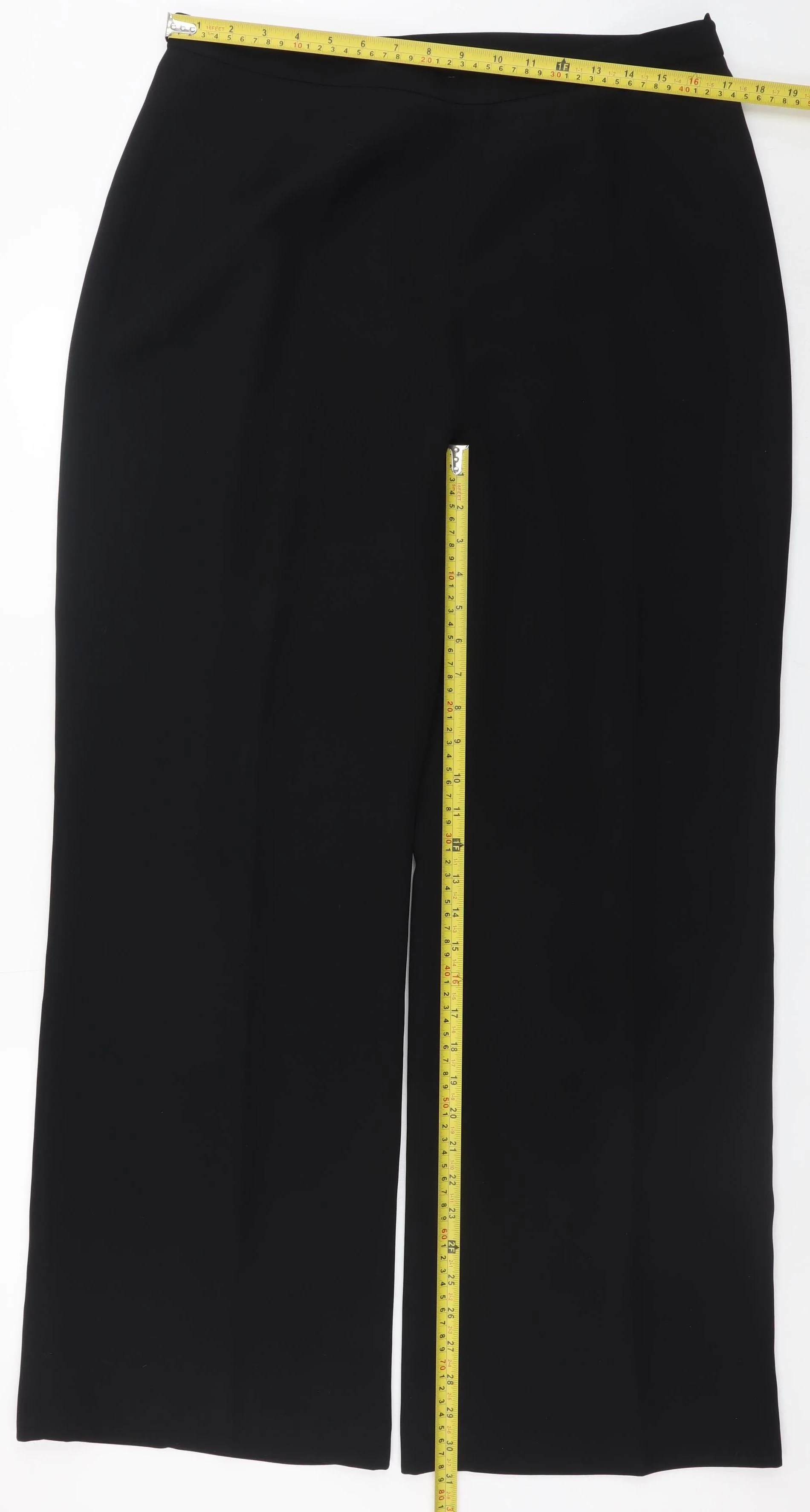 Le Suit Women’s Black Dress Pants Size 14 Wide-Leg Polyester Trousers - Image 2