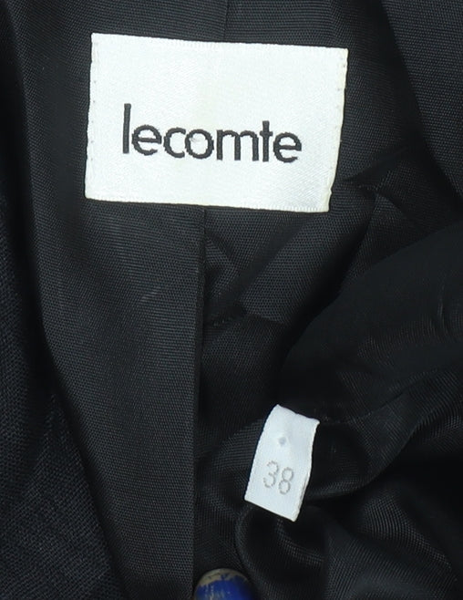 Lecomte Women's Black Linen Long Blazer Size 10 - Image 4