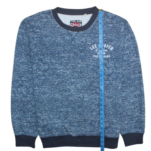 Lee Cooper Men Blue 2XL Pullover Sweatshirt Crew Neck Cotton Blend - Image 3