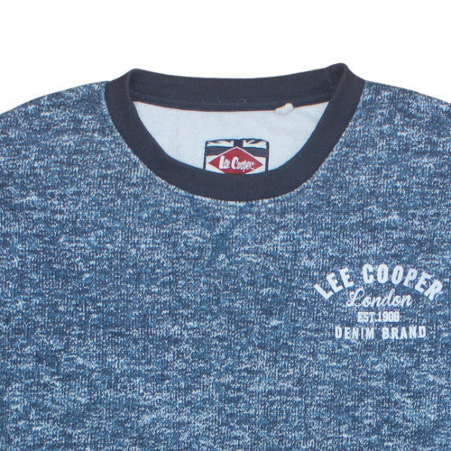 Lee Cooper Men Blue 2XL Pullover Sweatshirt Crew Neck Cotton Blend - Image 7