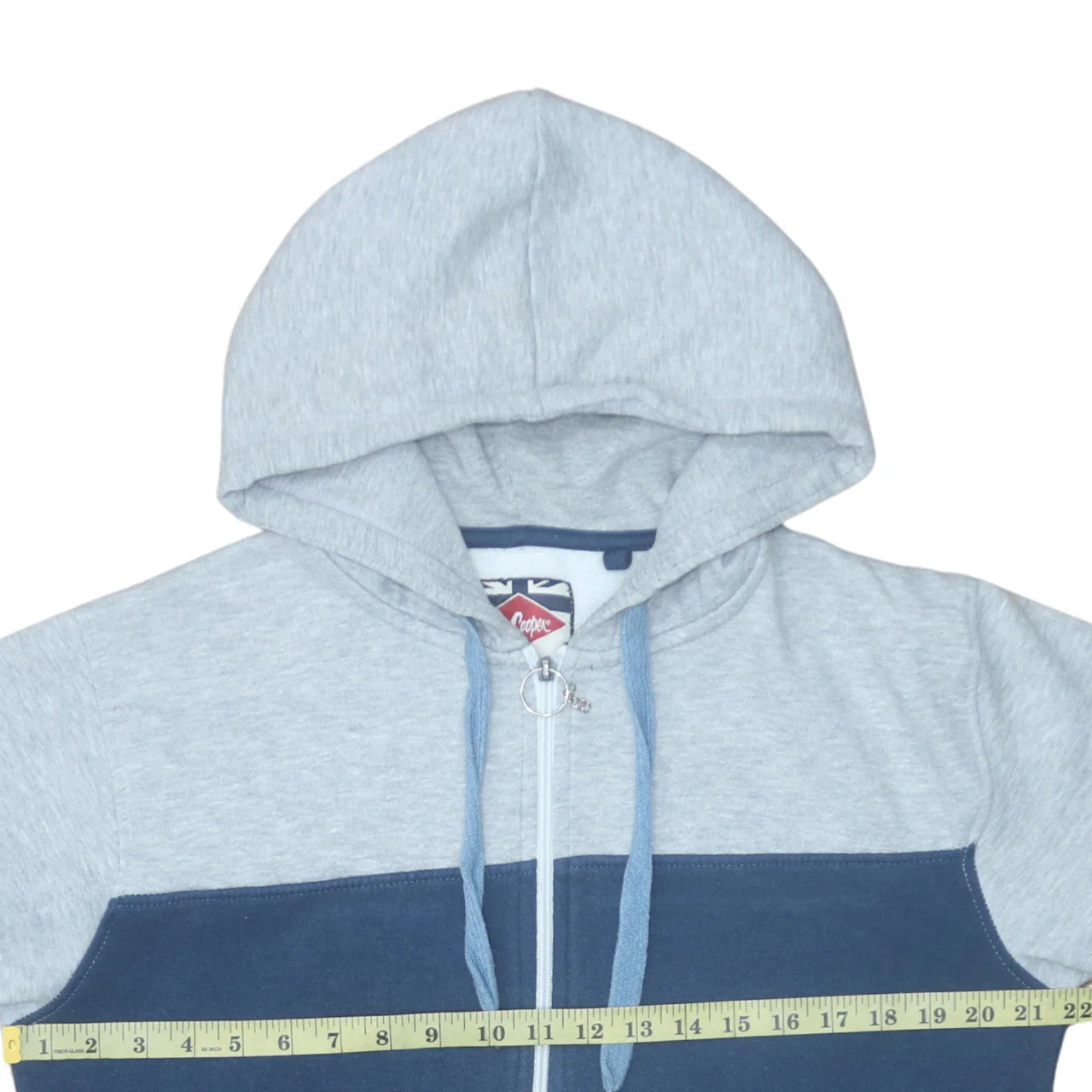 Lee Cooper Men’s Blue Full Zip Colour Block Hoodie Size L - Image 2