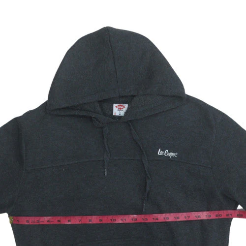 Lee Cooper Men's Black Pullover Hoodie M Regular Fit Fleece - Image 2