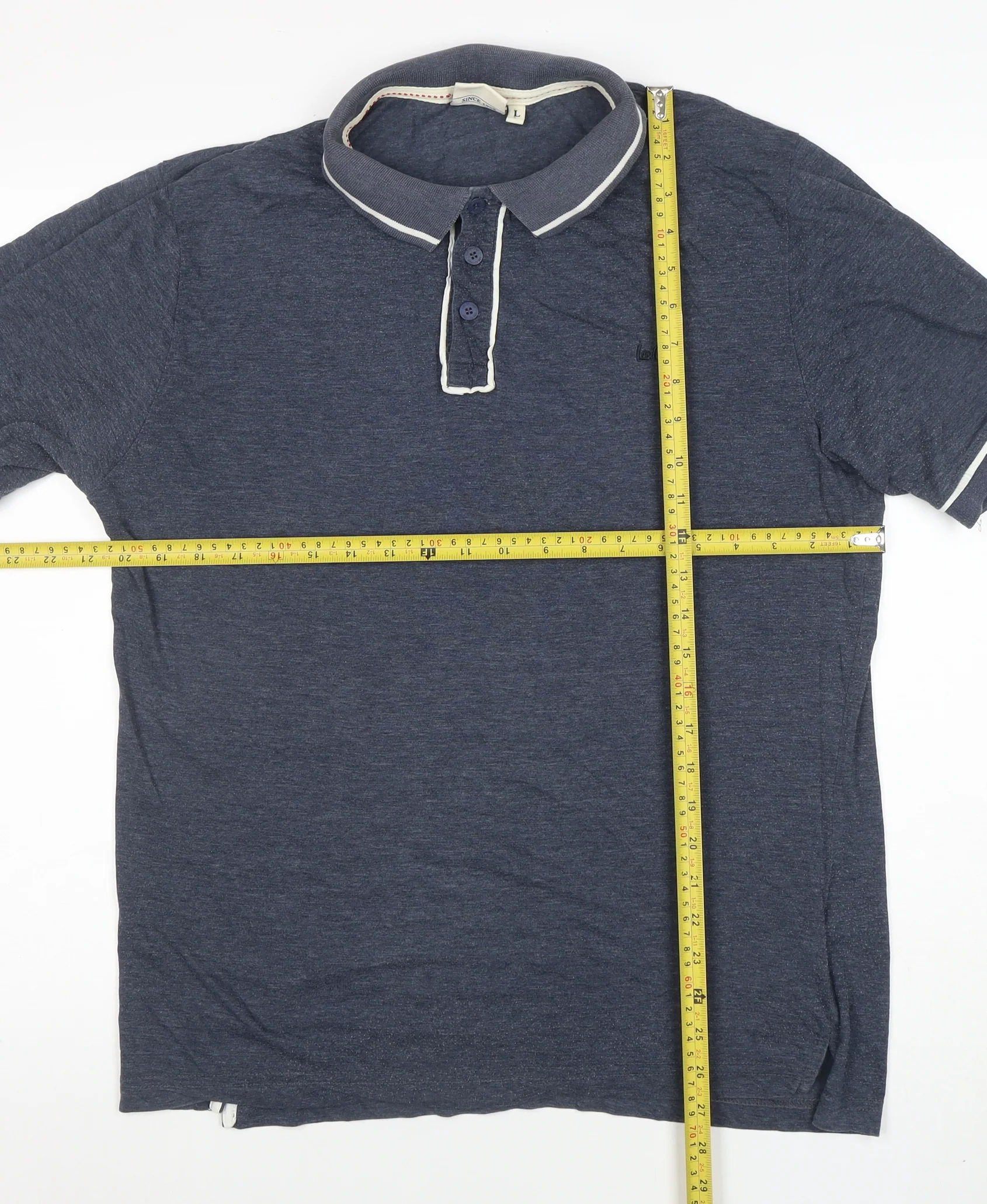 Lee Cooper Men's Blue Cotton Polo Shirt Size L Regular Fit - Image 2