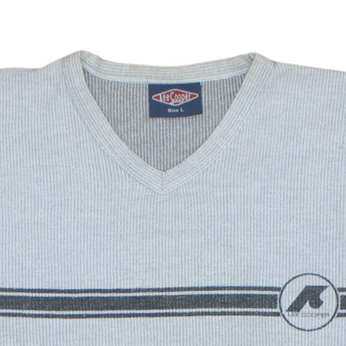 Lee Cooper Men's Grey V-Neck Knit Pullover Sweatshirt L - Image 7