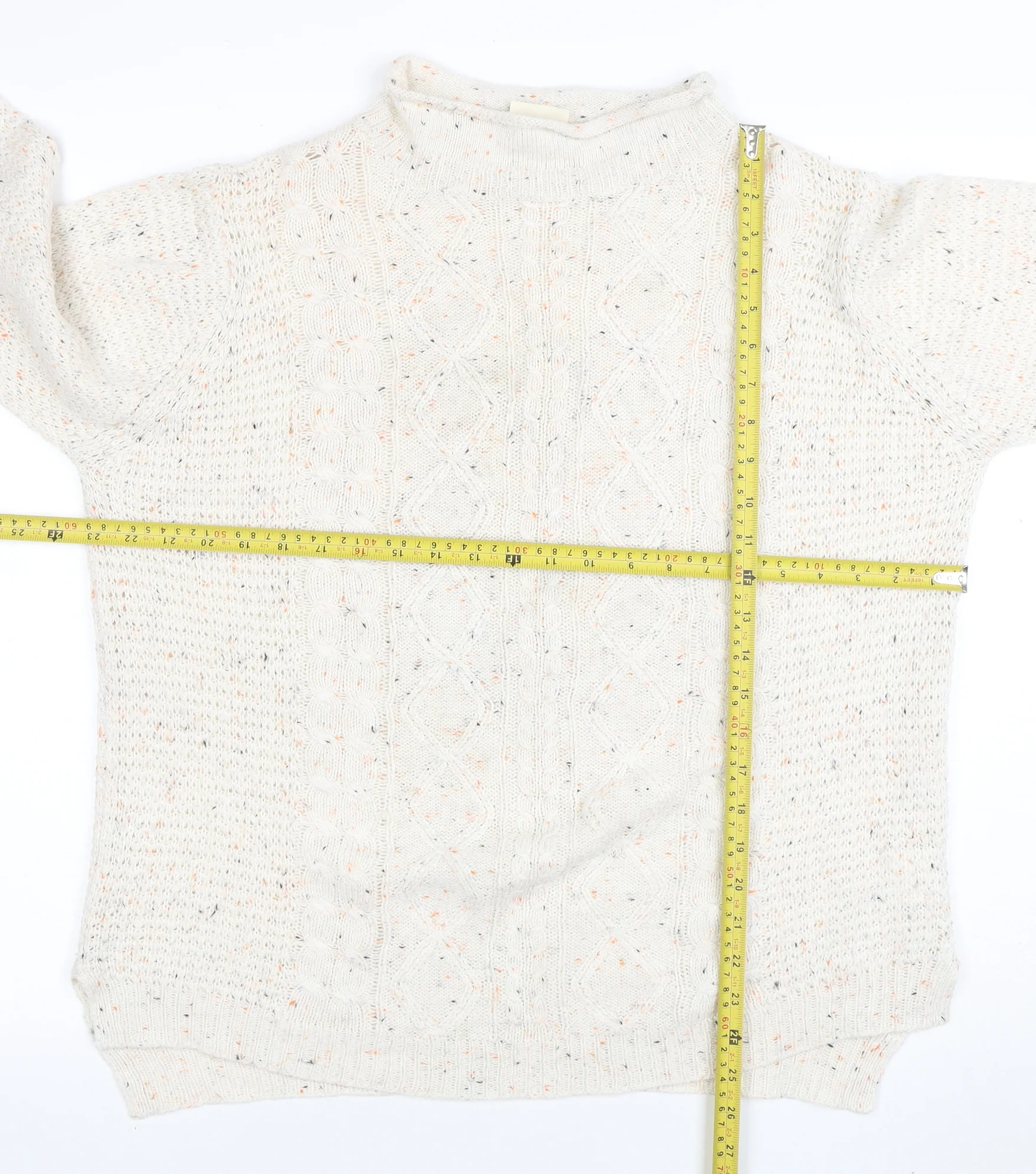 Lee Cooper Women Ivory Size 16 Acrylic Cable-Knit Pullover Jumper - Image 2
