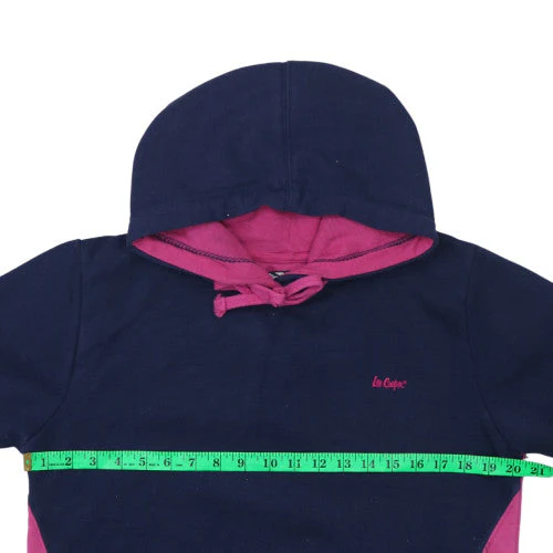 Lee Cooper Womens Navy Pink Pullover Hoodie Size 14 Cotton Blend - Image 3