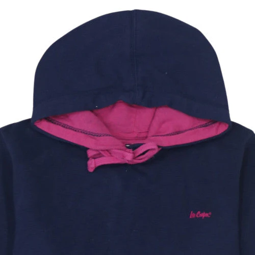 Lee Cooper Womens Navy Pink Pullover Hoodie Size 14 Cotton Blend - Image 8