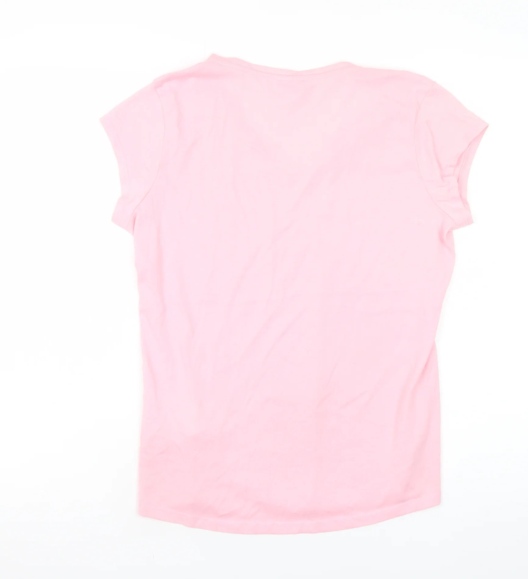 Lee Cooper Womens Pink V-Neck Short Sleeve Basic T-Shirt Size 12 - Image 3