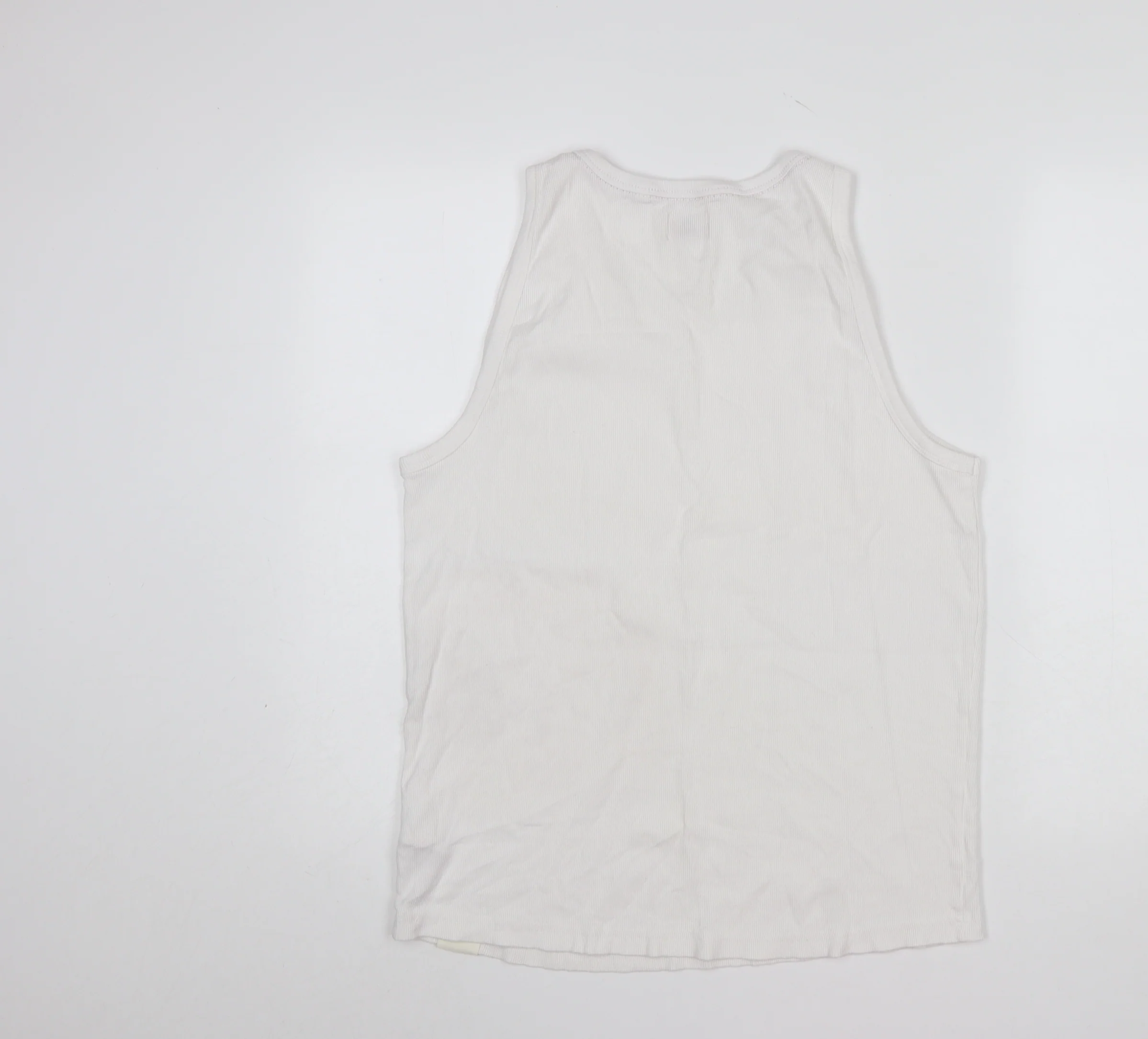 Lee Cooper Womens White Cotton Tank Top L Basic Summer Vest - Image 3