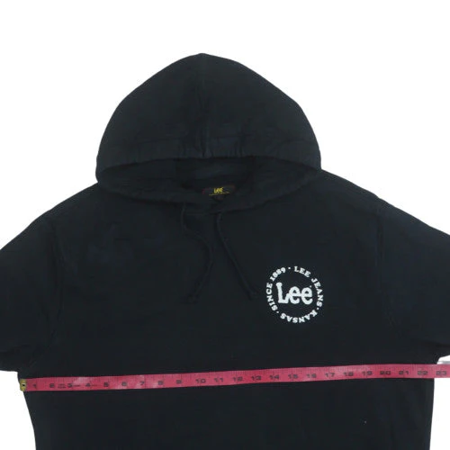 Lee Men's Black Pullover Hoodie L Classic Logo Cotton Sweatshirt - Image 2